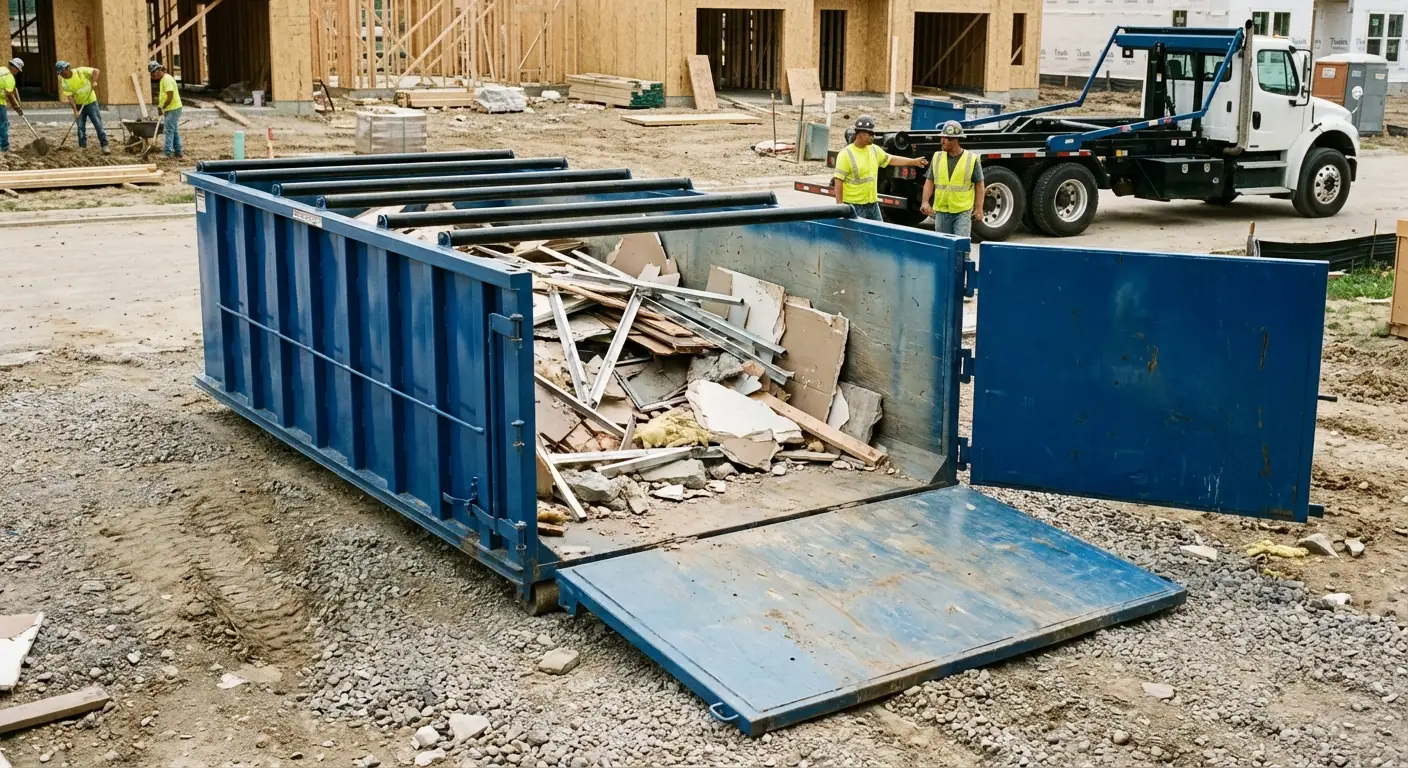 Dumpster with walk-in loading door in South Bend, IN