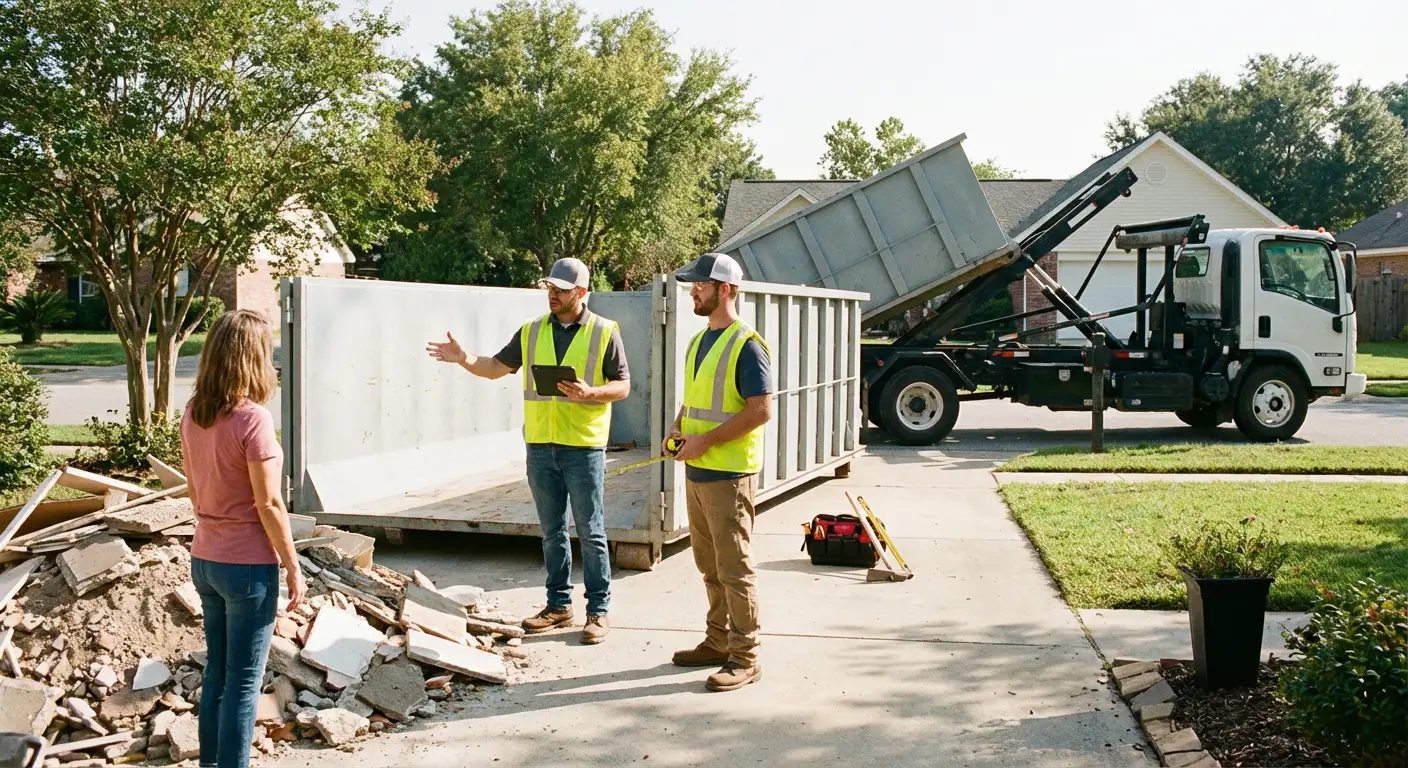 The Bend Dumpster Rental dumpster delivery truck in South Bend, IN