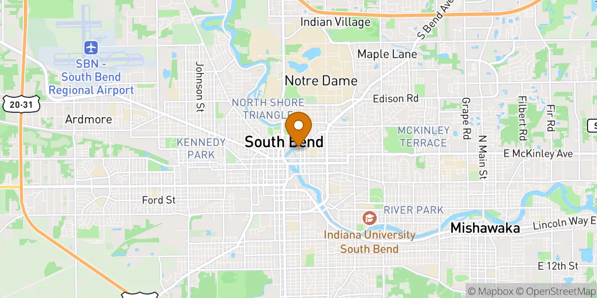 South Bend neighborhood map in South Bend, IN